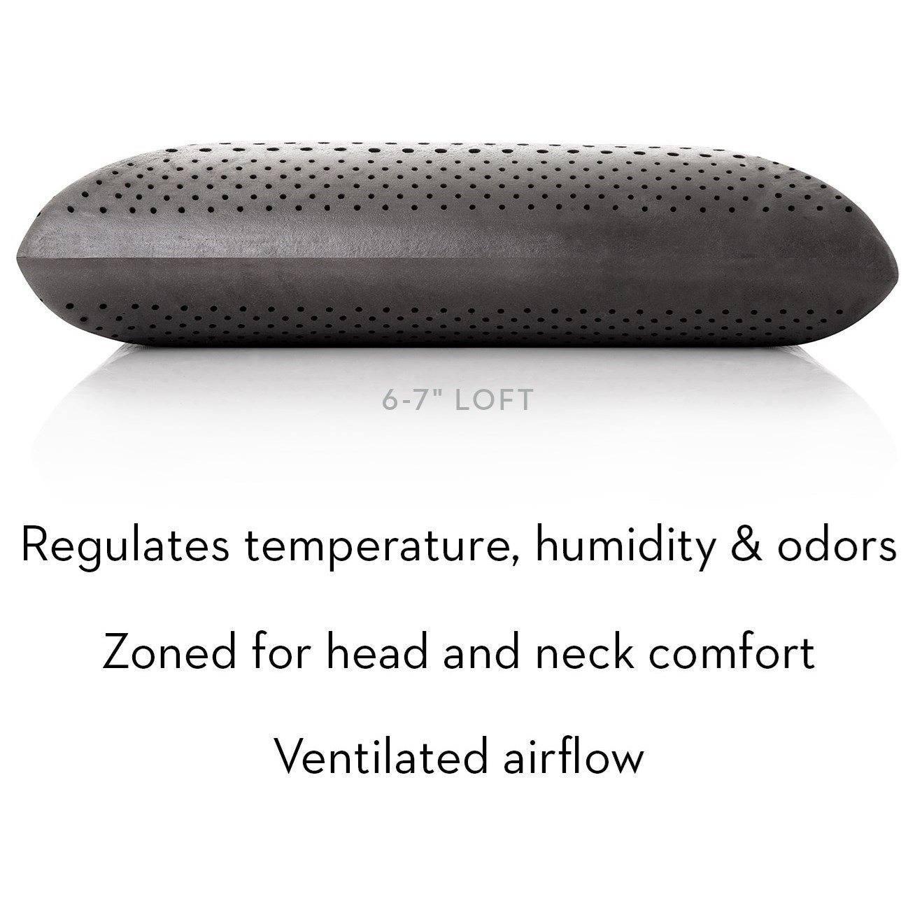 Malouf Zoned Dough and Bamboo BDCACCZZQSZB Queen Zoned Dough Bamboo Charcoal Mid Loft Pillow Fashion Furniture Bedding Pillow